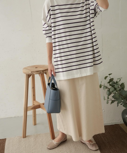 URBAN RESEARCH DOORS(アーバンリサーチドアーズ)の「コットンツイルストレッチスカート(スカート・レディース・ブラック/ナチュラル・36/38)」の7枚目の写真