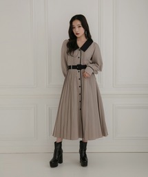 ANDGEEBEE | プリーツシャツワンピ(シャツワンピース)