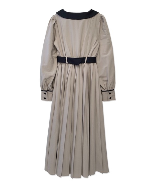 ANDGEEBEE(アンジービー)の「プリーツシャツワンピ(シャツワンピース・レディース・モカ/チャコールグレー・MEDIUM)」の10枚目の写真