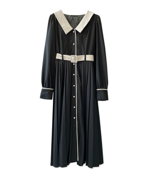 ANDGEEBEE(アンジービー)の「プリーツシャツワンピ(シャツワンピース・レディース・モカ/チャコールグレー・MEDIUM)」の16枚目の写真