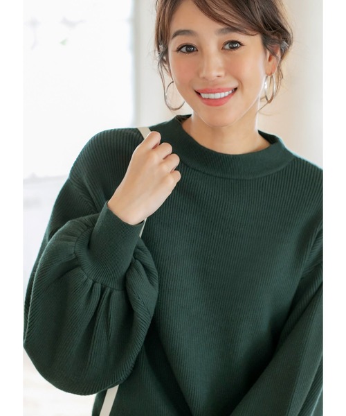 STYLE DELI（スタイルデリ）の「もちもちボリュームスリーブワンピース（ワンピース・レディース・ブラック/モスグリーン/ワインレッド・01/02）」の11枚目の写真