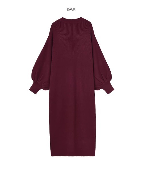 STYLE DELI（スタイルデリ）の「もちもちボリュームスリーブワンピース（ワンピース・レディース・ブラック/モスグリーン/ワインレッド・01/02）」の9枚目の写真