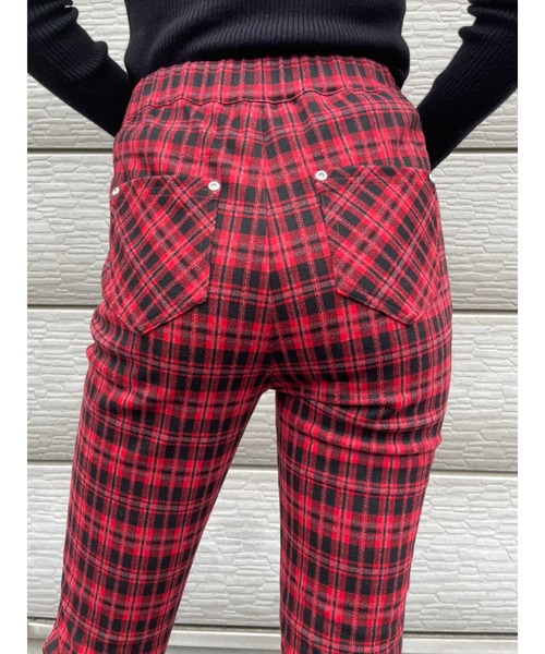 EGOIST（エゴイスト）の「ストレッチチェック柄スキニーパンツ（その他パンツ・レディース・ブラック/レッド・FREE）」の9枚目の写真