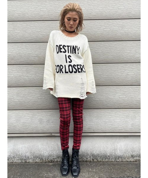 EGOIST（エゴイスト）の「ストレッチチェック柄スキニーパンツ（その他パンツ・レディース・ブラック/レッド・FREE）」の8枚目の写真