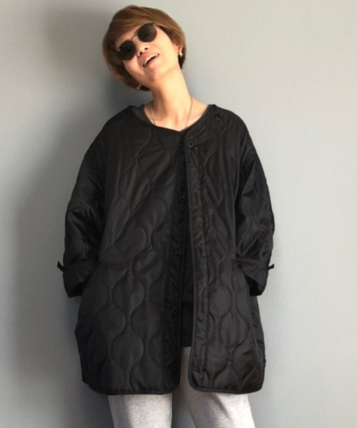 ROOP TOKYO by みー（ループトウキョウバイミー）の「ROOPTOKYO by みー 3way モッズコート+ライナージャケット オーバーサイズ（モッズコート・レディース・ブラック/オリーブ/アイボリー・M/L）」の7枚目の写真