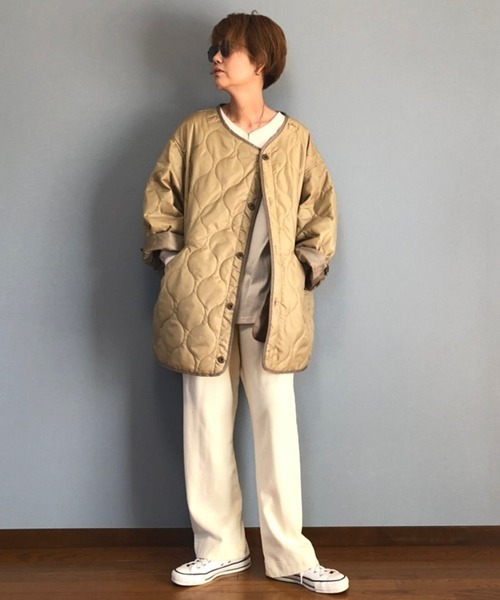 ROOP TOKYO by みー（ループトウキョウバイミー）の「ROOPTOKYO by みー 3way モッズコート+ライナージャケット オーバーサイズ（モッズコート・レディース・ブラック/オリーブ/アイボリー・M/L）」の17枚目の写真