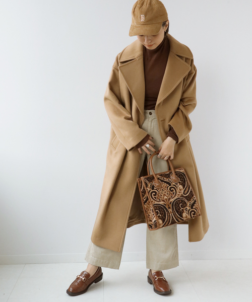 Simplicite(サンプリシテ)の「スーパー100Wビーバー ビッグカラーコート◆(その他アウター・レディース・ベージュ/ブラウン/モカ/キャメル/ライトベージュ・FREE)」の11枚目の写真