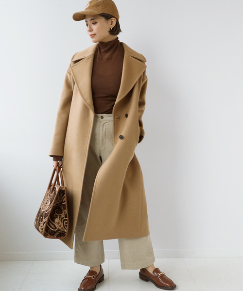 Simplicite(サンプリシテ)の「スーパー100Wビーバー ビッグカラーコート◆(その他アウター・レディース・ベージュ/ブラウン/モカ/キャメル/ライトベージュ・FREE)」の12枚目の写真