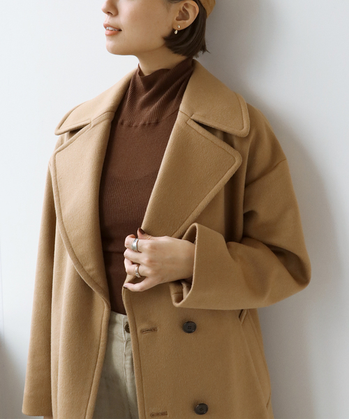 Simplicite(サンプリシテ)の「スーパー100Wビーバー ビッグカラーコート◆(その他アウター・レディース・ベージュ/ブラウン/モカ/キャメル/ライトベージュ・FREE)」の13枚目の写真