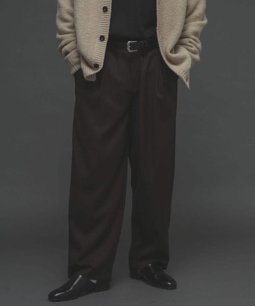 SENSE OF PLACE by URBAN RESEARCH(センスオブプレイスバイアーバンリサーチ)の「『Sサイズあり』ウールライクタックワイドパンツ(その他パンツ・メンズ・ブラック/ブラウン/グレー/ライトベージュ・MEDIUM/LARGE/SMALL)」の16枚目の写真