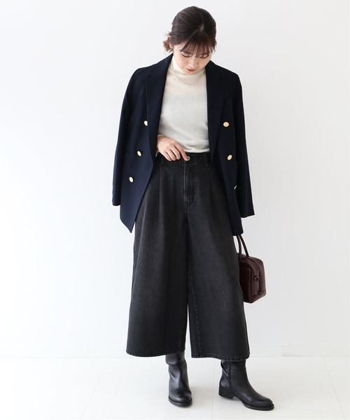 SLOBE IENA(スローブイエナ)の「LE DENIM バギークロップドパンツ【洗濯機使用可能】◆(デニムパンツ・レディース・ブルー系その他/ブラック・38/36)」の4枚目の写真