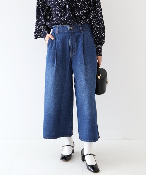 SLOBE IENA(スローブイエナ)の「LE DENIM バギークロップドパンツ【洗濯機使用可能】◆(デニムパンツ・レディース・ブルー系その他/ブラック・38/36)」の18枚目の写真