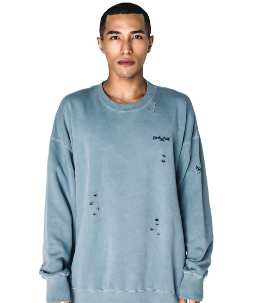 BAD BOY（バッドボーイ）の「【BADBOY】PRDX別注BADBOYダメージスウェット（スウェット・レディース・グレー/ブラック・LARGE/MEDIUM）」の11枚目の写真