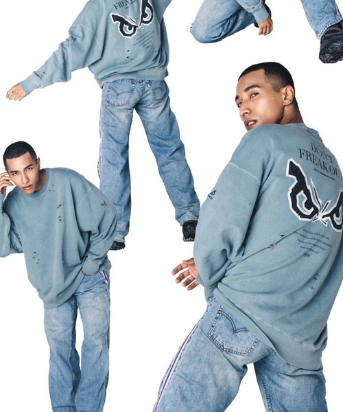 BAD BOY（バッドボーイ）の「【BADBOY】PRDX別注BADBOYダメージスウェット（スウェット・レディース・グレー/ブラック・LARGE/MEDIUM）」の16枚目の写真