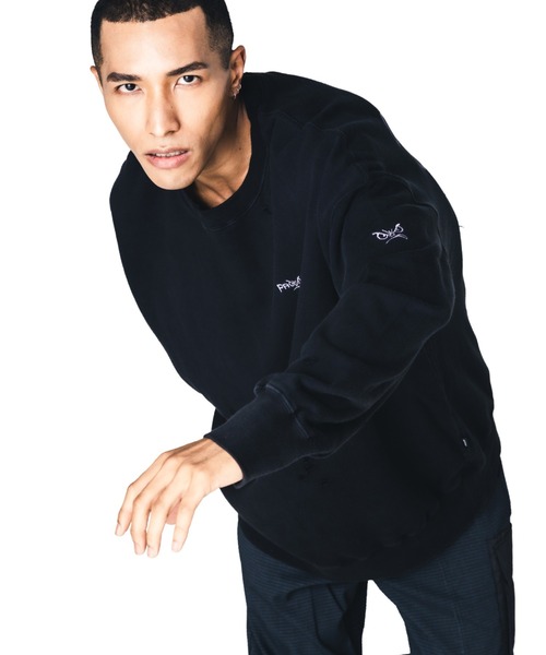 BAD BOY（バッドボーイ）の「【BADBOY】PRDX別注BADBOYダメージスウェット（スウェット・レディース・グレー/ブラック・LARGE/MEDIUM）」の17枚目の写真