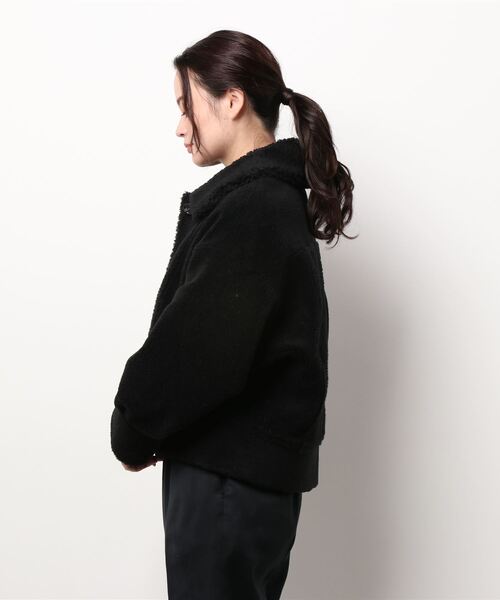 Abahouse Devinette（ドゥヴィネット）の「【Mylanka】ウールミックスボアジャケット（ブルゾン・レディース・ホワイト/ブラック/サックスブルー・フリー）」の6枚目の写真