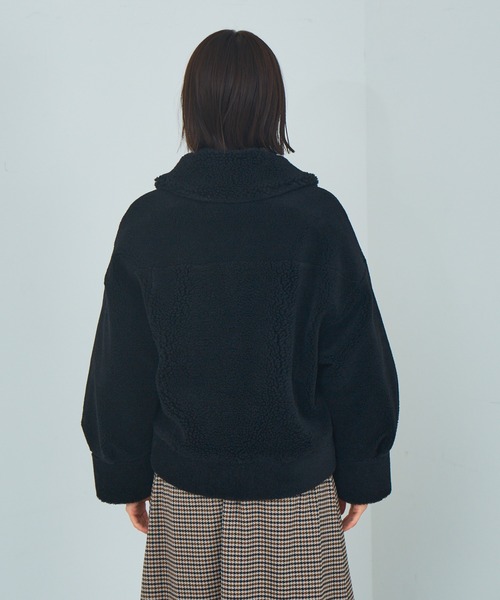 Abahouse Devinette（ドゥヴィネット）の「【Mylanka】ウールミックスボアジャケット（ブルゾン・レディース・ホワイト/ブラック/サックスブルー・フリー）」の16枚目の写真