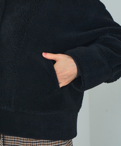 Abahouse Devinette（ドゥヴィネット）の「【Mylanka】ウールミックスボアジャケット（ブルゾン・レディース・ホワイト/ブラック/サックスブルー・フリー）」の19枚目の写真