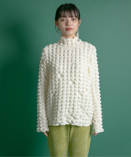 Eimee Law（エイミーロウ）の「スクエアシャーリング ハイネックTOPS（Tシャツ/カットソー・レディース・ブラック/イエロー/グリーン/アイボリー・38）」の20枚目の写真