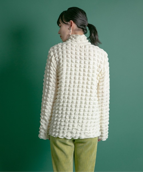 Eimee Law（エイミーロウ）の「スクエアシャーリング ハイネックTOPS（Tシャツ/カットソー・レディース・ブラック/イエロー/グリーン/アイボリー・38）」の13枚目の写真