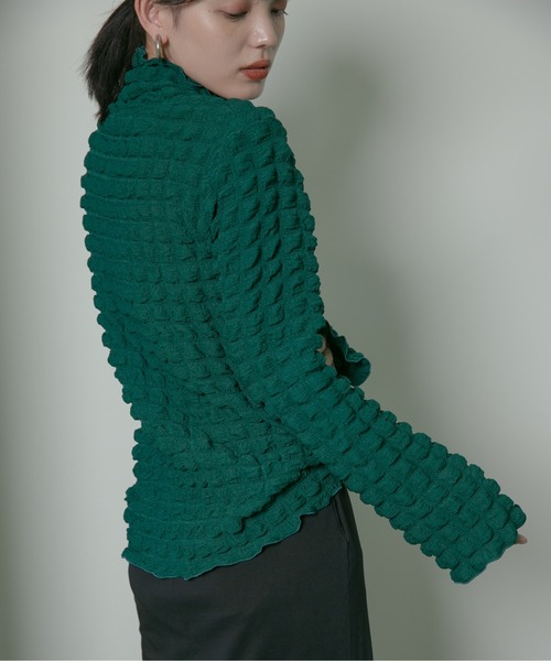 Eimee Law（エイミーロウ）の「スクエアシャーリング ハイネックTOPS（Tシャツ/カットソー・レディース・ブラック/イエロー/グリーン/アイボリー・38）」の14枚目の写真