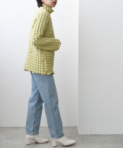 Eimee Law（エイミーロウ）の「スクエアシャーリング ハイネックTOPS（Tシャツ/カットソー・レディース・ブラック/イエロー/グリーン/アイボリー・38）」の10枚目の写真