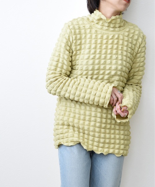 Eimee Law（エイミーロウ）の「スクエアシャーリング ハイネックTOPS（Tシャツ/カットソー・レディース・ブラック/イエロー/グリーン/アイボリー・38）」の17枚目の写真