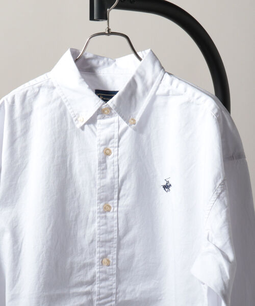 BEVERLY HILLS POLO CLUB（ビバリーヒルズポロクラブ）の「【BEVERLY HILLS POLO CLUB/ビバリーヒルズポロクラブ】ビッグB.Dシャツ（シャツ/ブラウス・メンズ・ホワイト/ライトブルー/ブラック/ベージュ/グリーン・MEDIUM/LARGE/X-LARGE）」の2枚目の写真