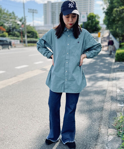 BEVERLY HILLS POLO CLUB（ビバリーヒルズポロクラブ）の「【BEVERLY HILLS POLO CLUB/ビバリーヒルズポロクラブ】ビッグB.Dシャツ（シャツ/ブラウス・メンズ・ホワイト/ライトブルー/ブラック/ベージュ/グリーン・MEDIUM/LARGE/X-LARGE）」の7枚目の写真