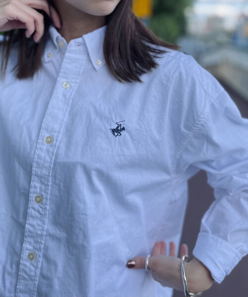 BEVERLY HILLS POLO CLUB（ビバリーヒルズポロクラブ）の「【BEVERLY HILLS POLO CLUB/ビバリーヒルズポロクラブ】ビッグB.Dシャツ（シャツ/ブラウス・メンズ・ホワイト/ライトブルー/ブラック/ベージュ/グリーン・MEDIUM/LARGE/X-LARGE）」の9枚目の写真