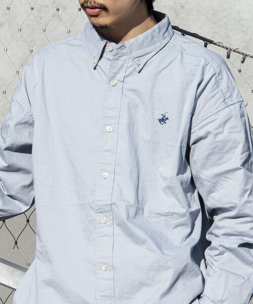 BEVERLY HILLS POLO CLUB（ビバリーヒルズポロクラブ）の「【BEVERLY HILLS POLO CLUB/ビバリーヒルズポロクラブ】ビッグB.Dシャツ（シャツ/ブラウス・メンズ・ホワイト/ライトブルー/ブラック/ベージュ/グリーン・MEDIUM/LARGE/X-LARGE）」の14枚目の写真