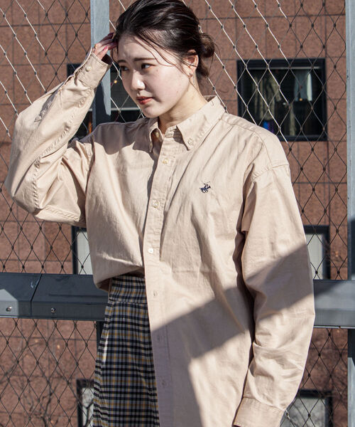 BEVERLY HILLS POLO CLUB（ビバリーヒルズポロクラブ）の「【BEVERLY HILLS POLO CLUB/ビバリーヒルズポロクラブ】ビッグB.Dシャツ（シャツ/ブラウス・メンズ・ホワイト/ライトブルー/ブラック/ベージュ/グリーン・MEDIUM/LARGE/X-LARGE）」の18枚目の写真