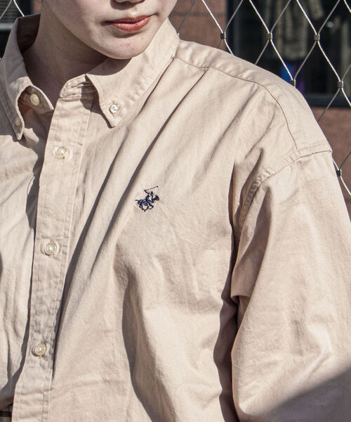 BEVERLY HILLS POLO CLUB（ビバリーヒルズポロクラブ）の「【BEVERLY HILLS POLO CLUB/ビバリーヒルズポロクラブ】ビッグB.Dシャツ（シャツ/ブラウス・メンズ・ホワイト/ライトブルー/ブラック/ベージュ/グリーン・MEDIUM/LARGE/X-LARGE）」の19枚目の写真