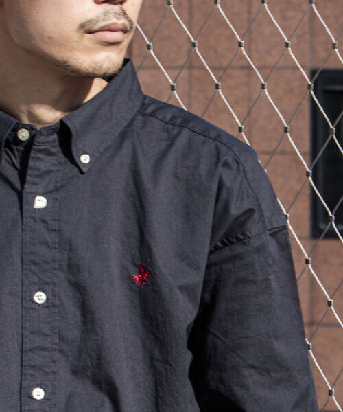 BEVERLY HILLS POLO CLUB（ビバリーヒルズポロクラブ）の「【BEVERLY HILLS POLO CLUB/ビバリーヒルズポロクラブ】ビッグB.Dシャツ（シャツ/ブラウス・メンズ・ホワイト/ライトブルー/ブラック/ベージュ/グリーン・MEDIUM/LARGE/X-LARGE）」の22枚目の写真