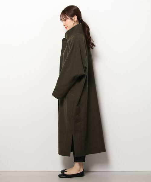 BASISBROEK（バシスブルック）の「[ BASISBROEK ] GREAT　メルトンウールオーバーロングコート（チェスターコート・レディース・ブラウン/ブラック/オリーブ/ベージュ・1）」の5枚目の写真