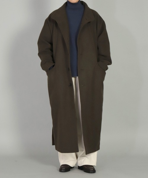BASISBROEK（バシスブルック）の「[ BASISBROEK ] GREAT　メルトンウールオーバーロングコート（チェスターコート・レディース・ブラウン/ブラック/オリーブ/ベージュ・1）」の13枚目の写真