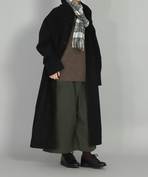 BASISBROEK（バシスブルック）の「[ BASISBROEK ] GREAT　メルトンウールオーバーロングコート（チェスターコート・レディース・ブラウン/ブラック/オリーブ/ベージュ・1）」の14枚目の写真