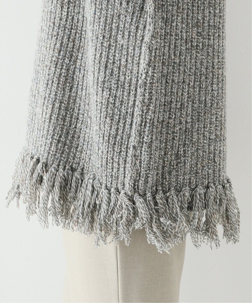 KIIRA（キーラ）の「【KiiRA/キーラ】 MIX FRINGE KNIT PO：ニット（ニット/セーター・レディース・チャコールグレー/レッド・FREE）」の4枚目の写真