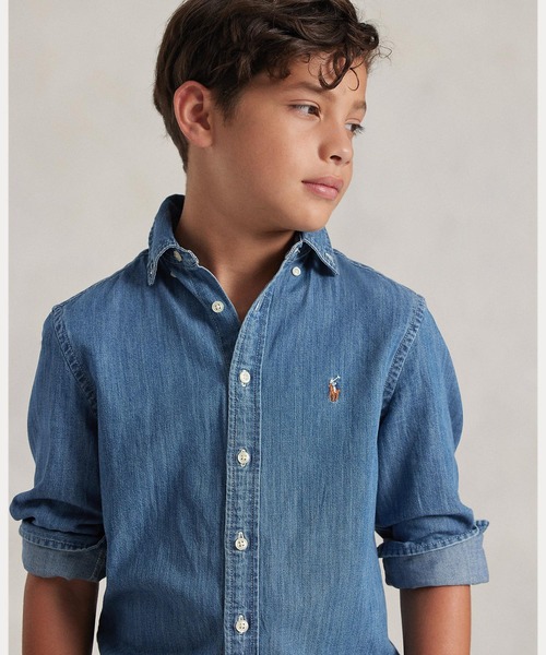 POLO RALPH LAUREN CHILDRENSWEAR（ポロ ラルフ ローレン チルドレンズウェア）の「コットン デニム シャツ（シャツ/ブラウス・キッズ・ブルー・S/M/L/XL）」の7枚目の写真