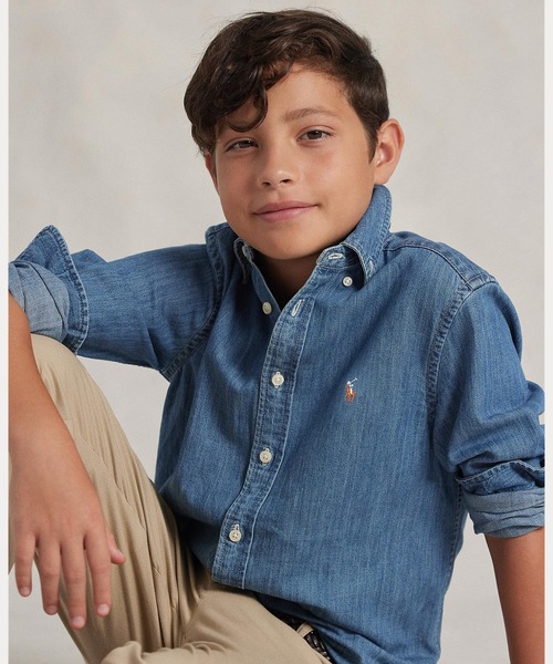 POLO RALPH LAUREN CHILDRENSWEAR（ポロ ラルフ ローレン チルドレンズウェア）の「コットン デニム シャツ（シャツ/ブラウス・キッズ・ブルー・S/M/L/XL）」の8枚目の写真