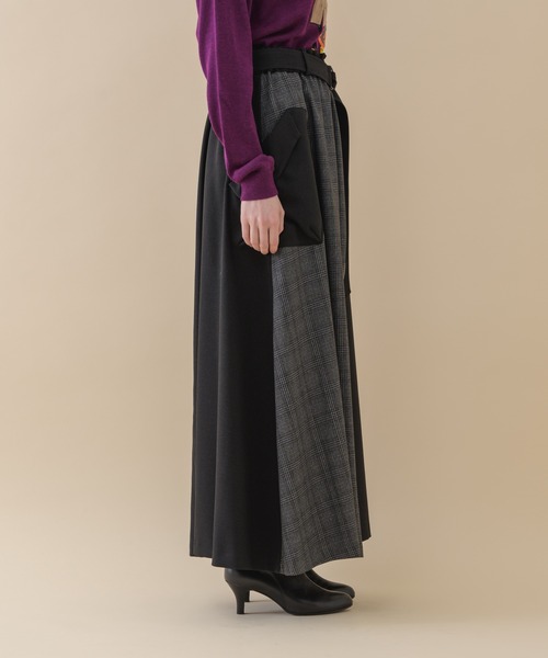 La SRIC（ラスリック）の「La SRIC チェック切替 ZIP スカート（スカート・レディース・グレー/ブラック・FREE）」の9枚目の写真