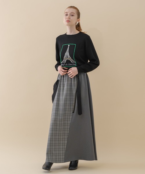 La SRIC（ラスリック）の「La SRIC チェック切替 ZIP スカート（スカート・レディース・グレー/ブラック・FREE）」の10枚目の写真