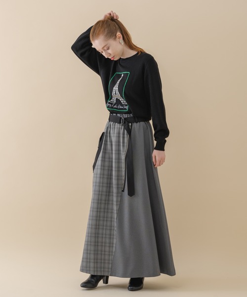 La SRIC（ラスリック）の「La SRIC チェック切替 ZIP スカート（スカート・レディース・グレー/ブラック・FREE）」の14枚目の写真