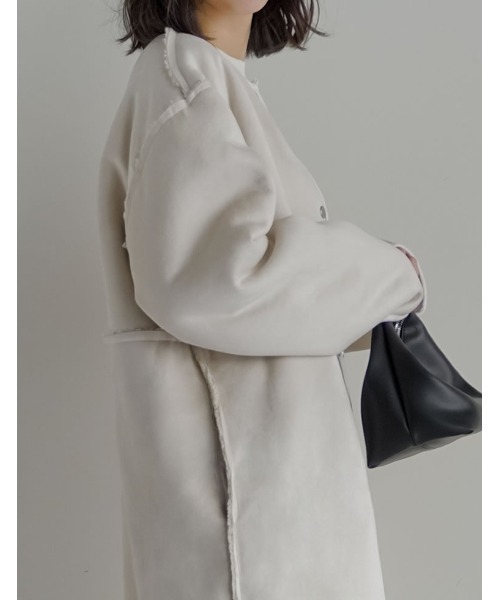 セール】[低身長サイズ有]ダブルフェイスボアフェイクムートンノー