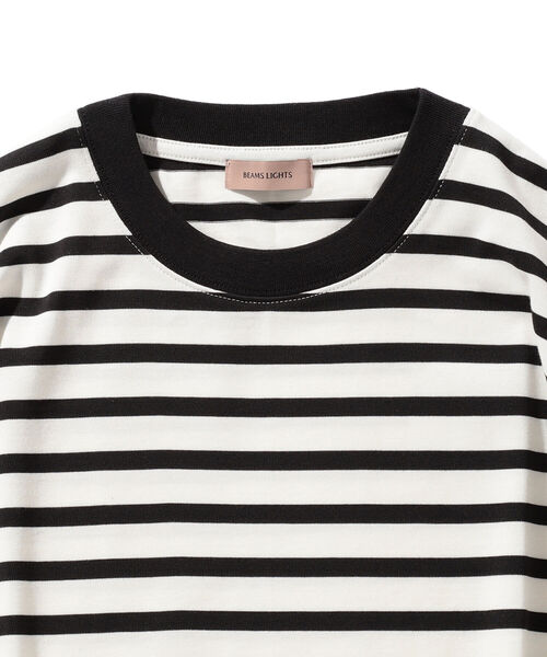 BEAMS LIGHTS（ビームスライツ）の「BEAMS LIGHTS / スプレンダーツイスト リンガーネック ボーダー Tシャツ（Tシャツ/カットソー・メンズ・ホワイト/グレー/ワイン・SMALL/MEDIUM/LARGE）」の4枚目の写真