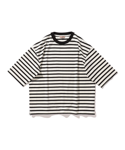 BEAMS LIGHTS（ビームスライツ）の「BEAMS LIGHTS / スプレンダーツイスト リンガーネック ボーダー Tシャツ（Tシャツ/カットソー・メンズ・ホワイト/グレー/ワイン・SMALL/MEDIUM/LARGE）」の8枚目の写真