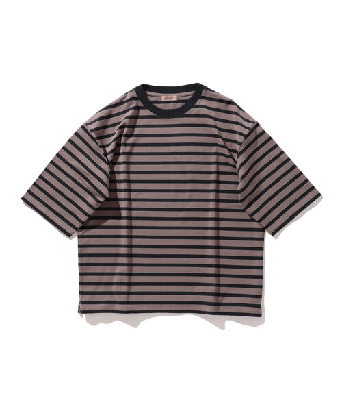 BEAMS LIGHTS（ビームスライツ）の「BEAMS LIGHTS / スプレンダーツイスト リンガーネック ボーダー Tシャツ（Tシャツ/カットソー・メンズ・ホワイト/グレー/ワイン・SMALL/MEDIUM/LARGE）」の9枚目の写真