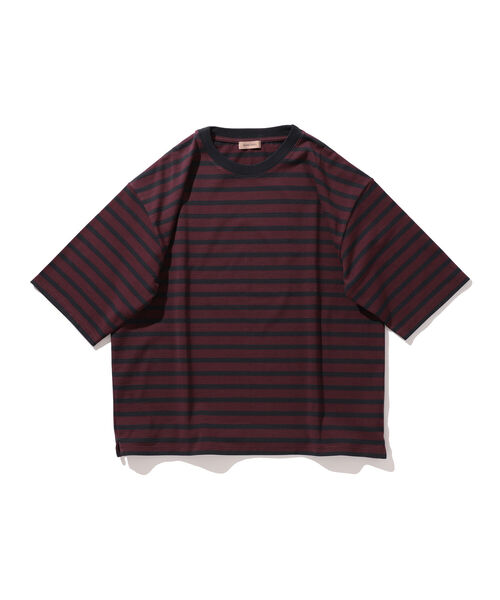 BEAMS LIGHTS（ビームスライツ）の「BEAMS LIGHTS / スプレンダーツイスト リンガーネック ボーダー Tシャツ（Tシャツ/カットソー・メンズ・ホワイト/グレー/ワイン・SMALL/MEDIUM/LARGE）」の10枚目の写真