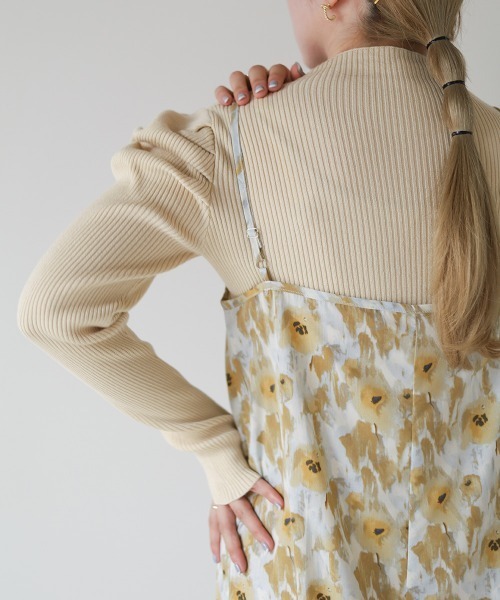 Bab（バブ）の「クロスニット&キャミワンピースSET（ワンピース・レディース・ベージュ/パープル/アイボリー・M）」の15枚目の写真