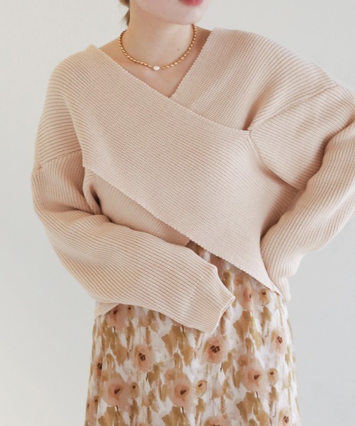 Bab（バブ）の「クロスニット&キャミワンピースSET（ワンピース・レディース・ベージュ/パープル/アイボリー・M）」の18枚目の写真